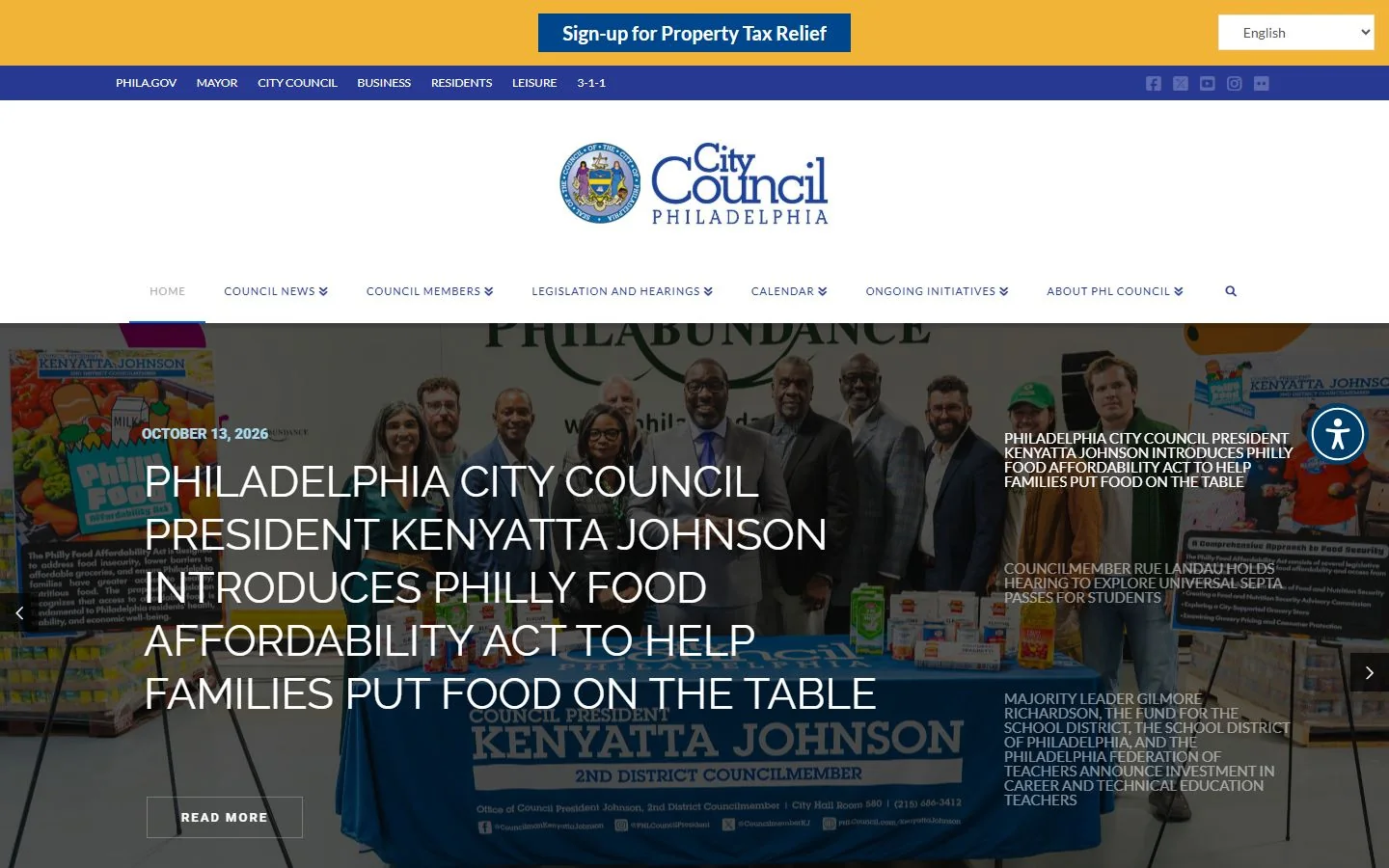 Philadelphia City Council · Website screenshot