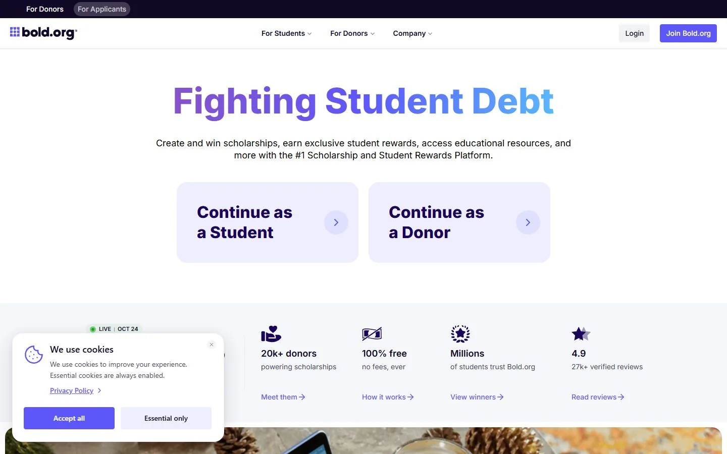Bold.org · Website screenshot