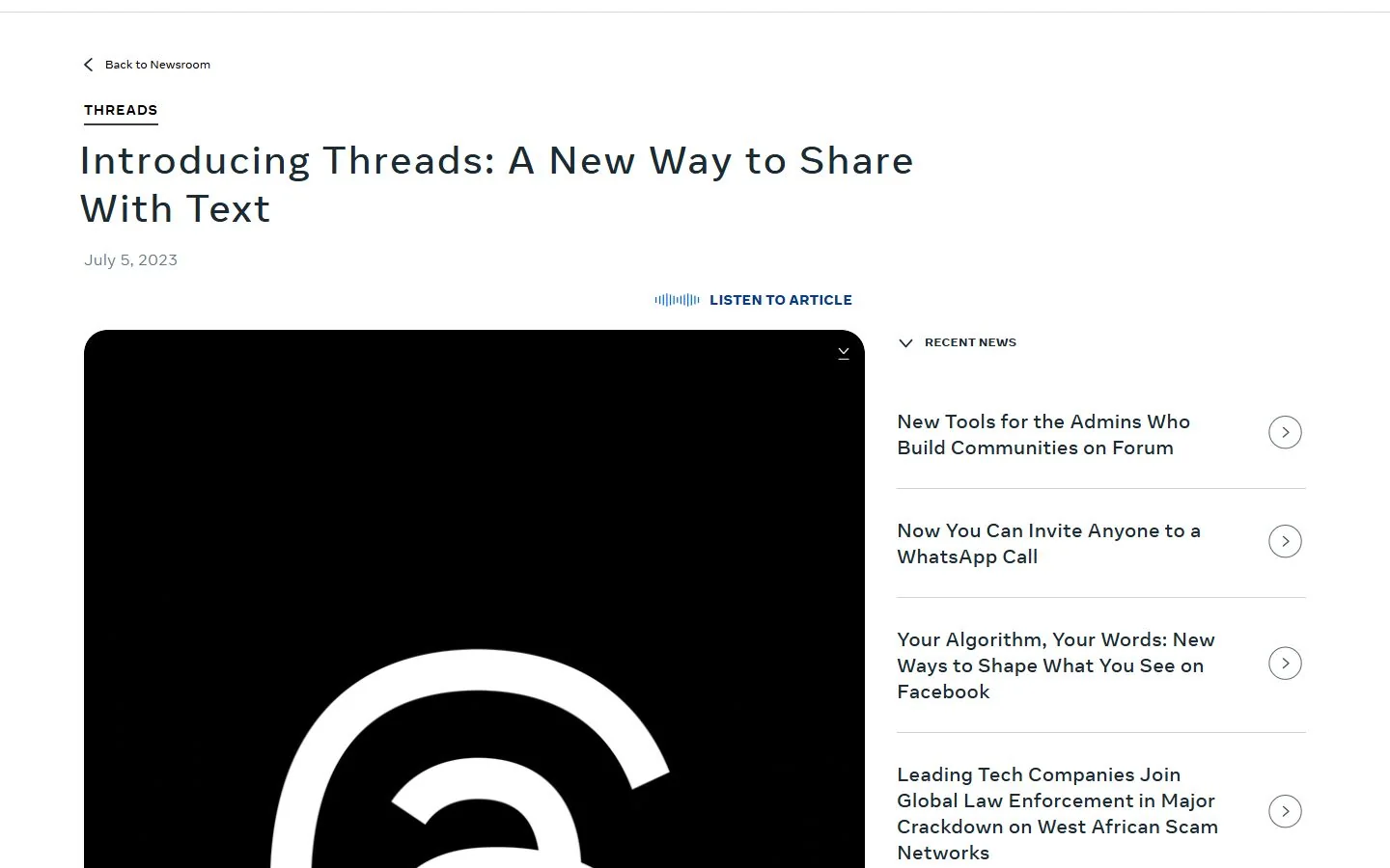 Threads — Official website screenshot