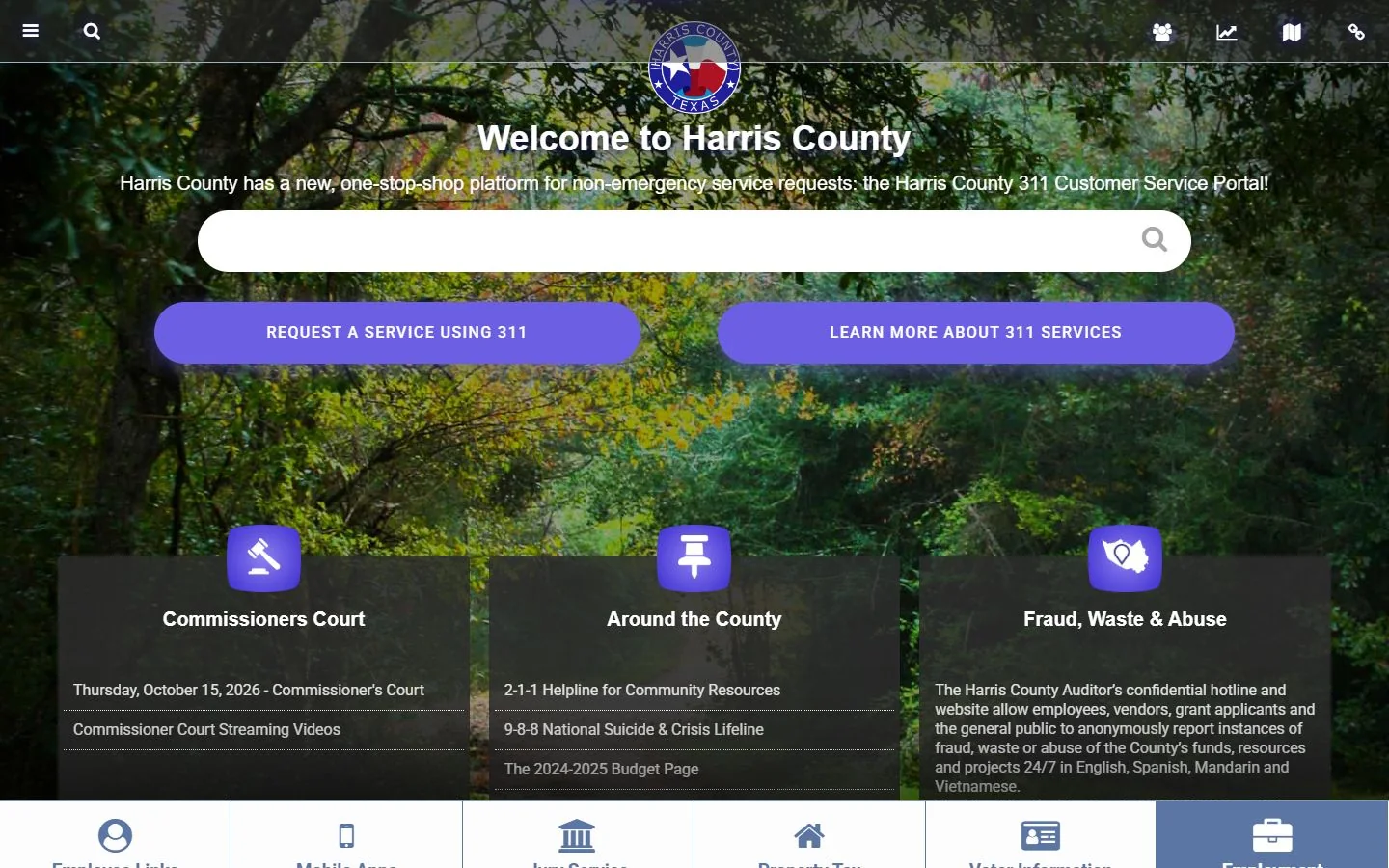 Harris County · Website screenshot