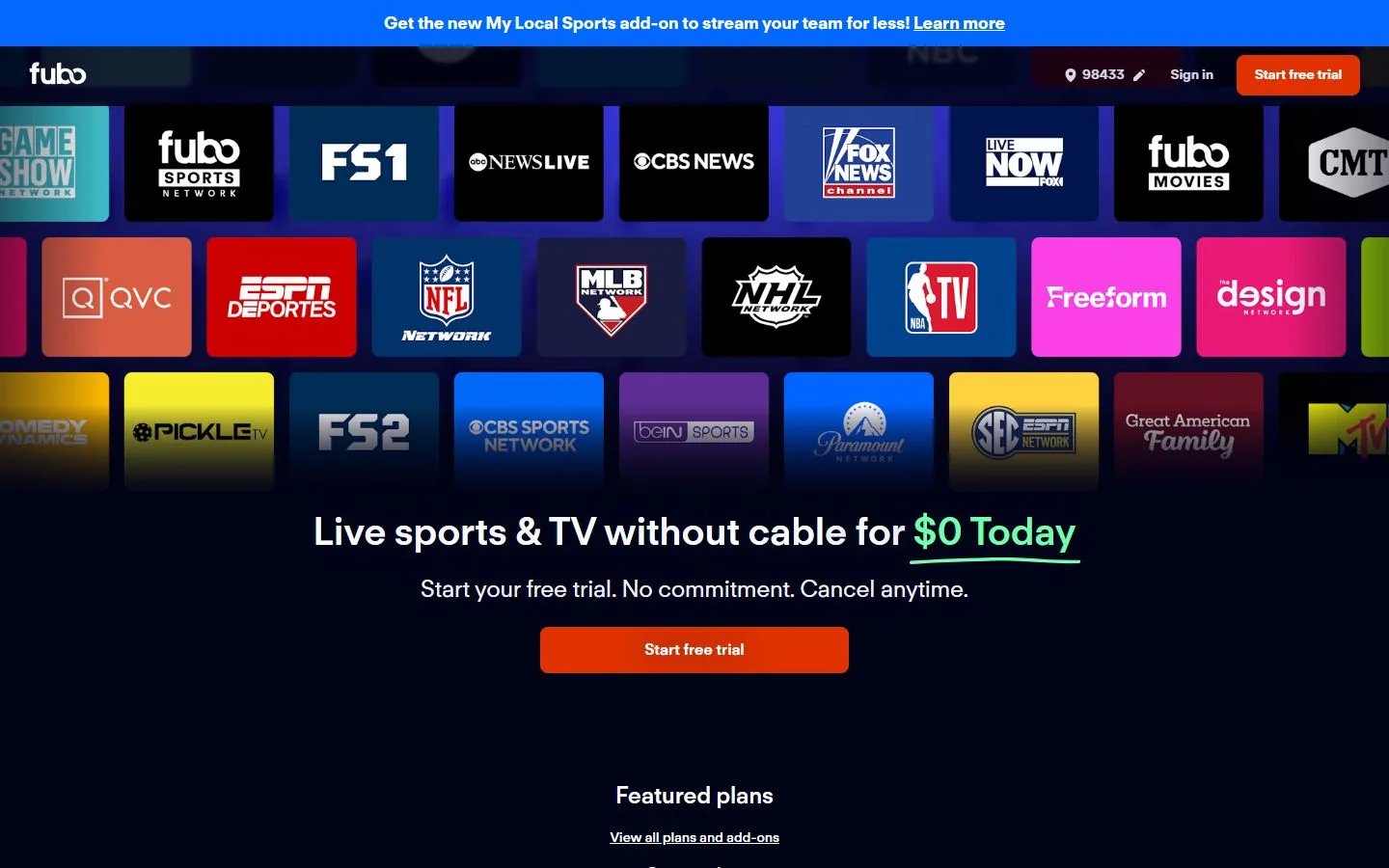Fubo · Website screenshot