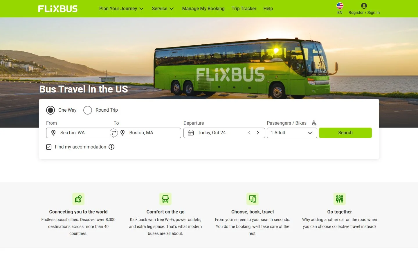 FlixBus · Website screenshot