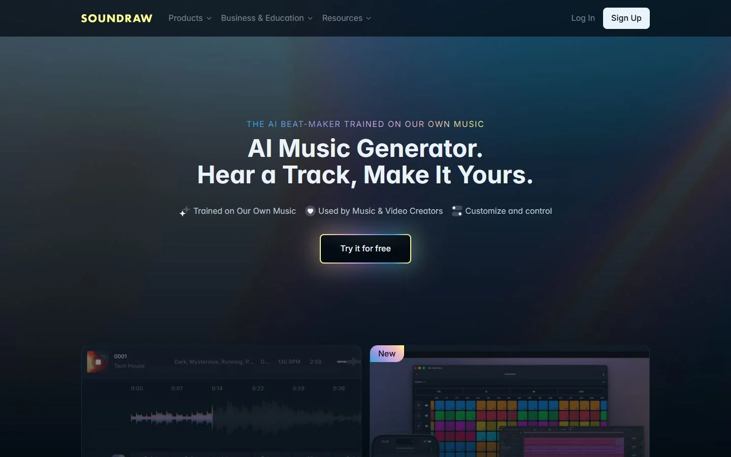 SOUNDRAW · Website screenshot