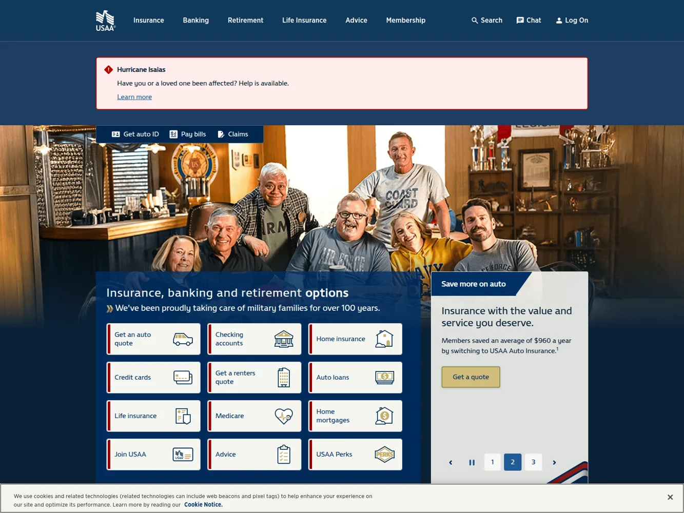USAA · Website screenshot