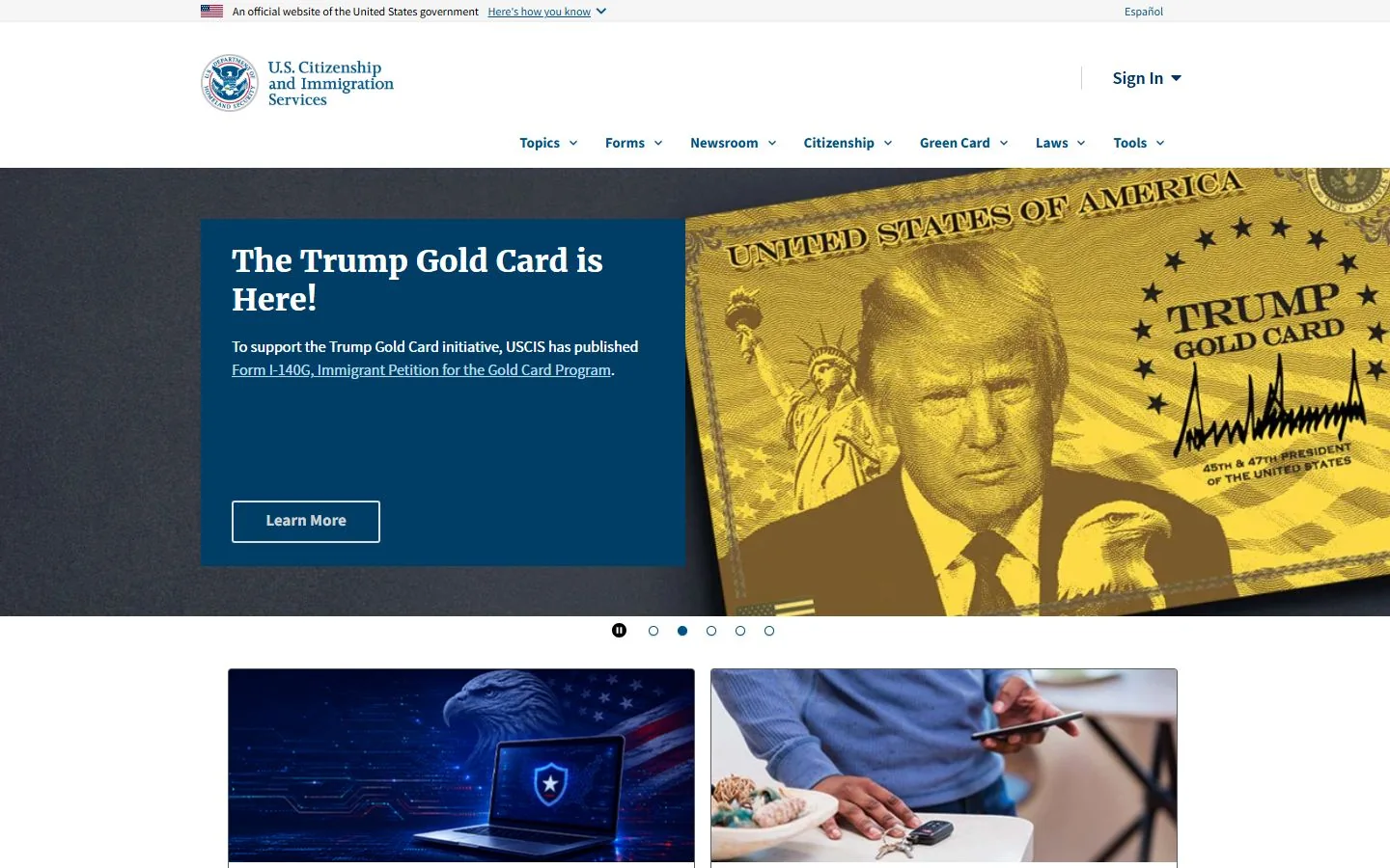 USCIS · Website screenshot