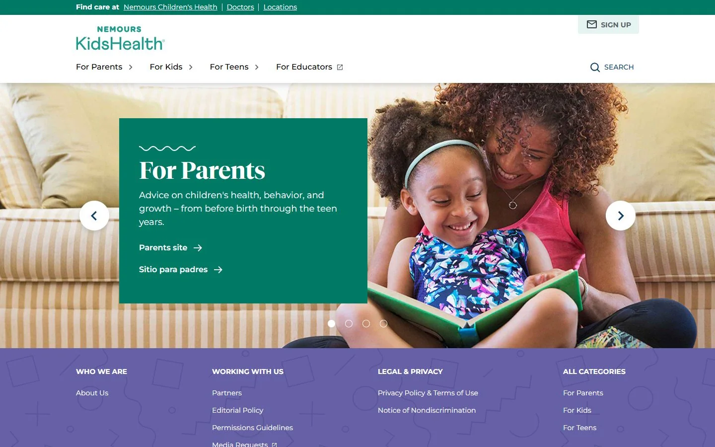 Nemours KidsHealth · Website screenshot