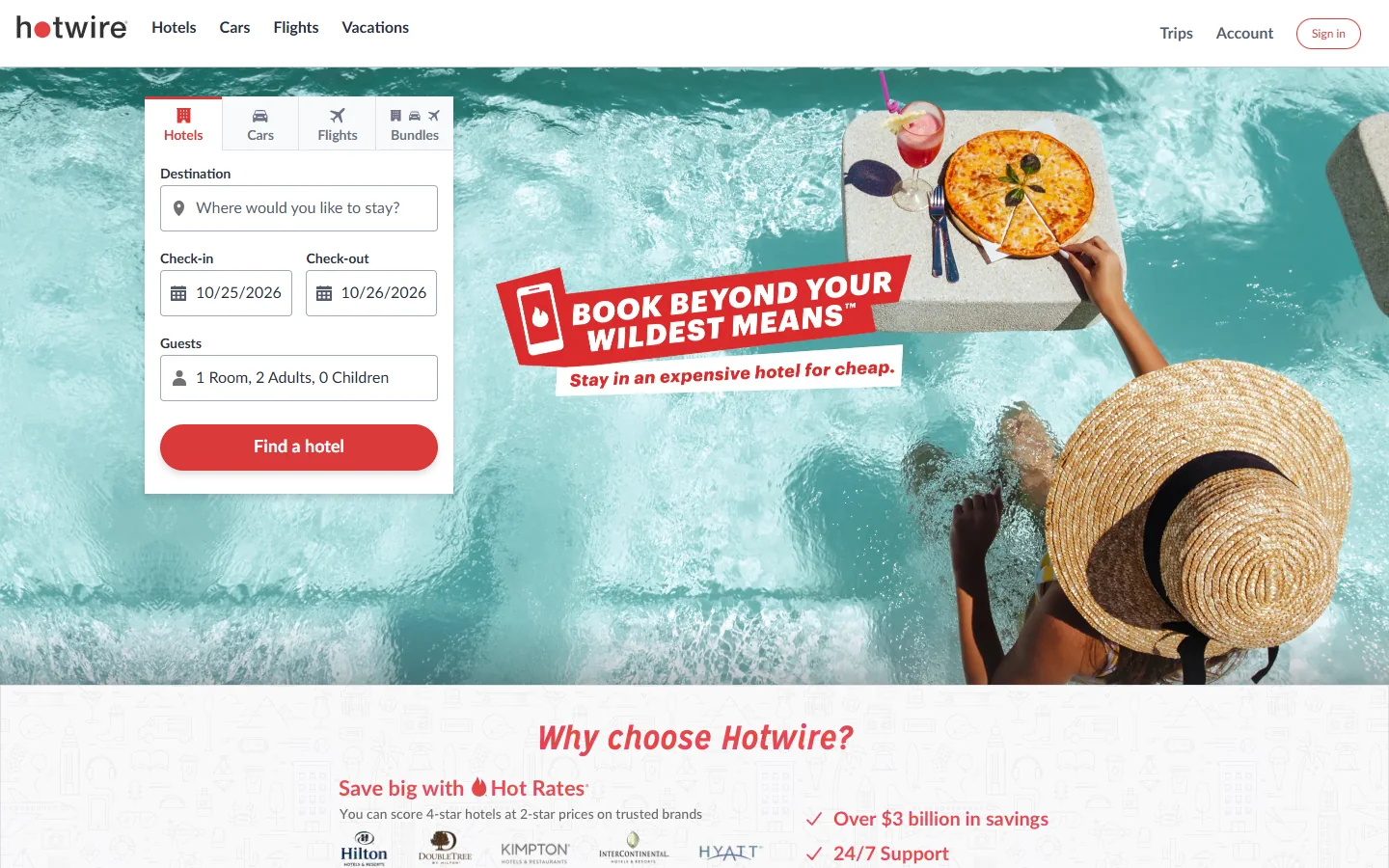 Hotwire · Website screenshot