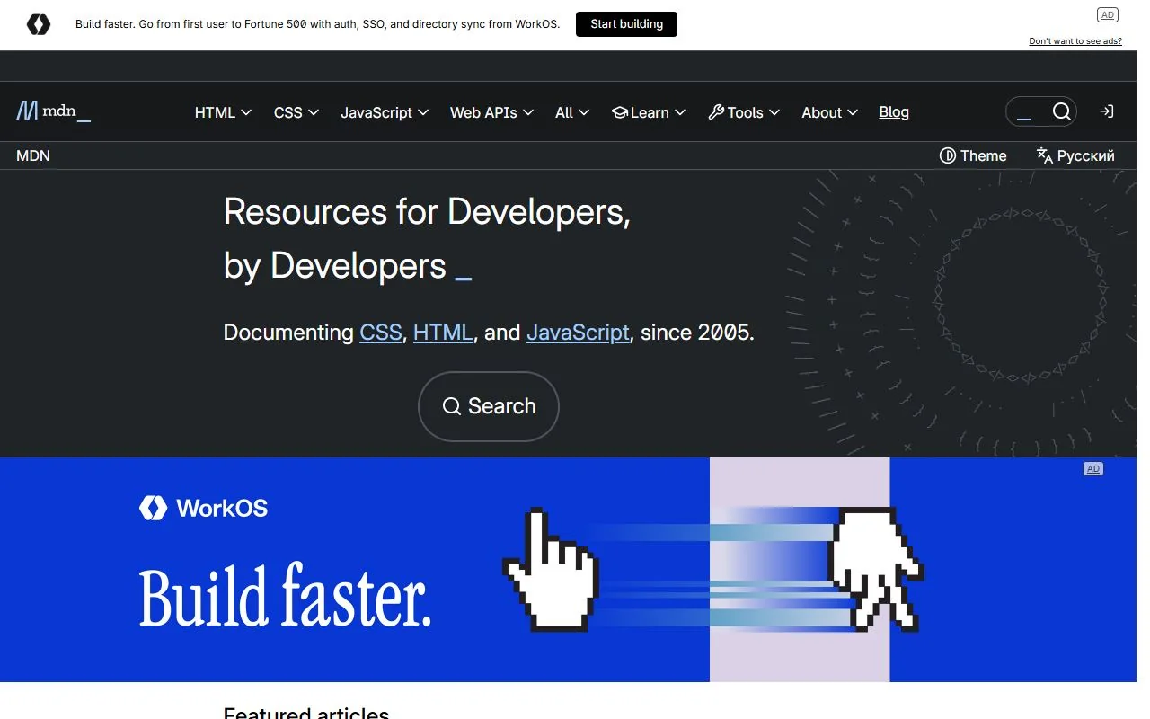 MDN Web Docs · Website screenshot