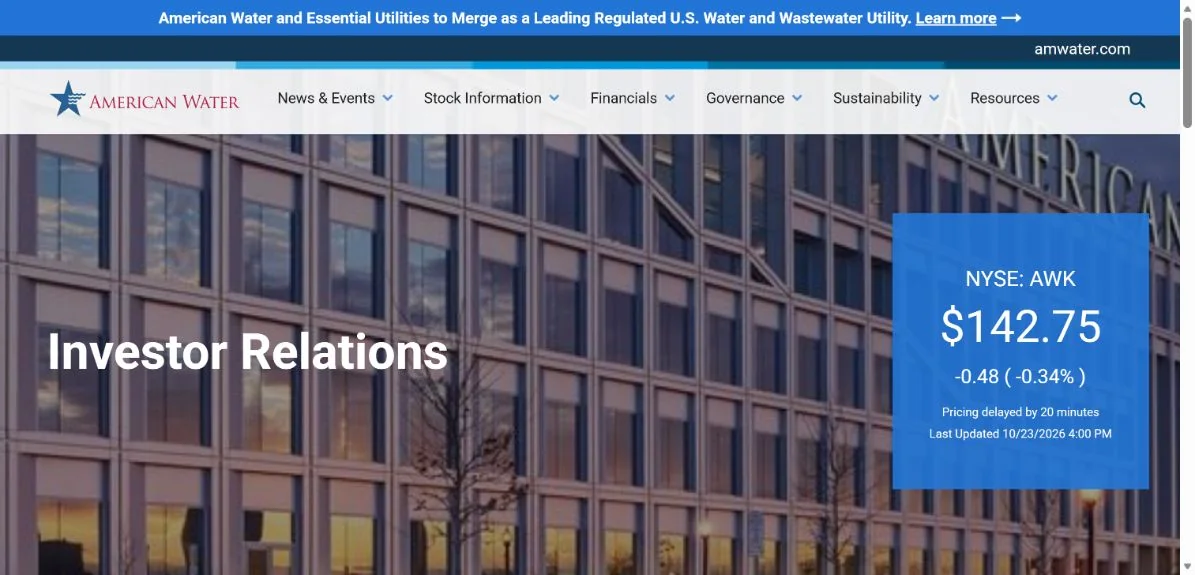 American Water · Website screenshot