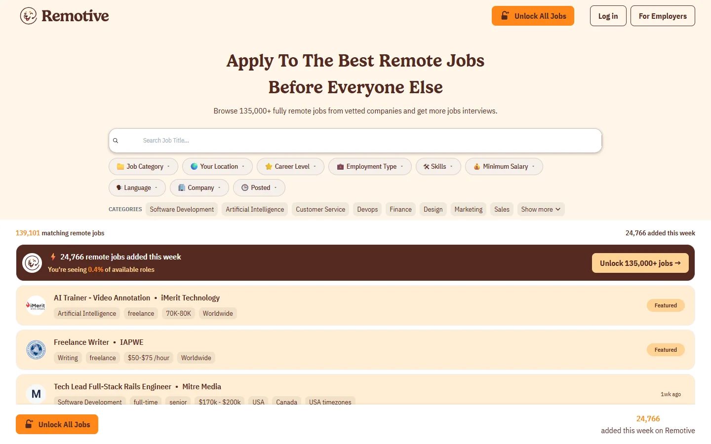 Remotive · Website screenshot