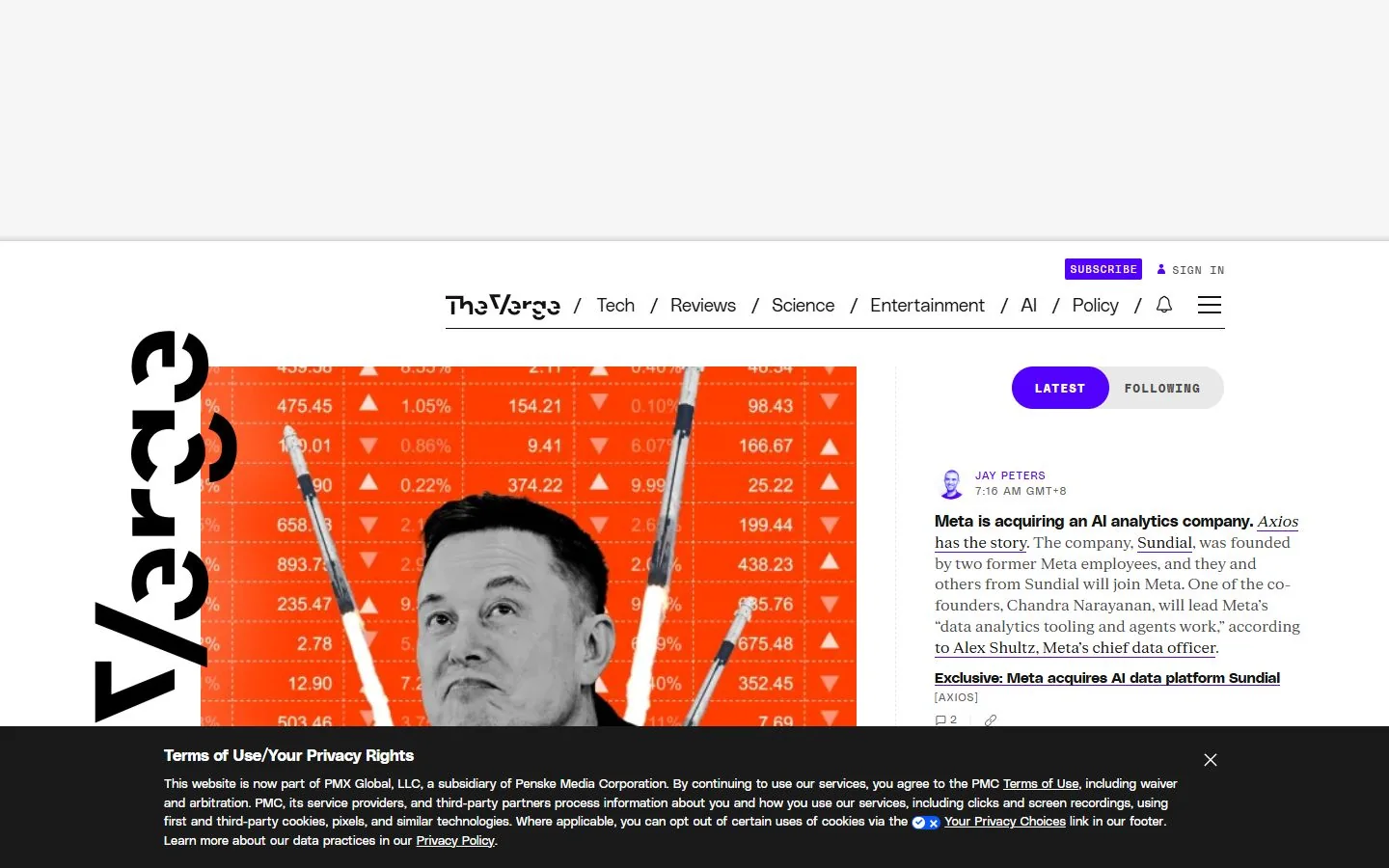 The Verge — Official website screenshot