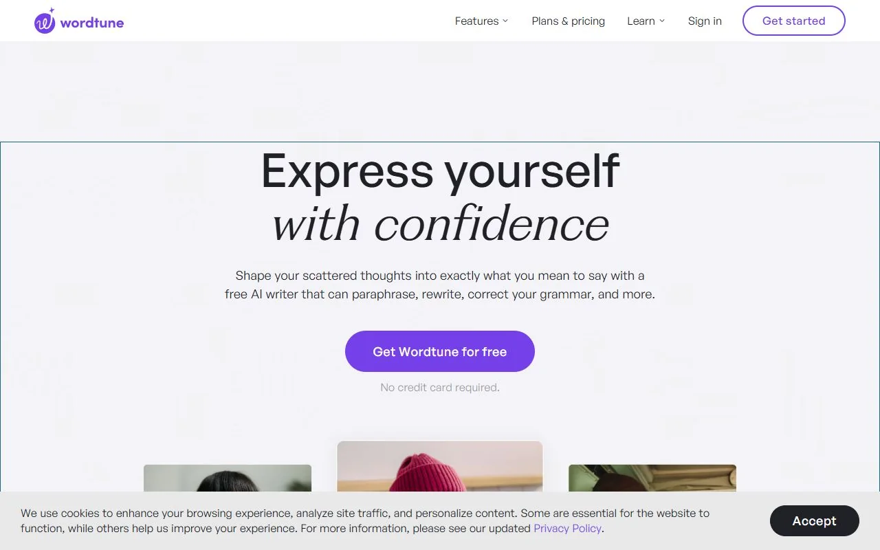 Wordtune · Website screenshot