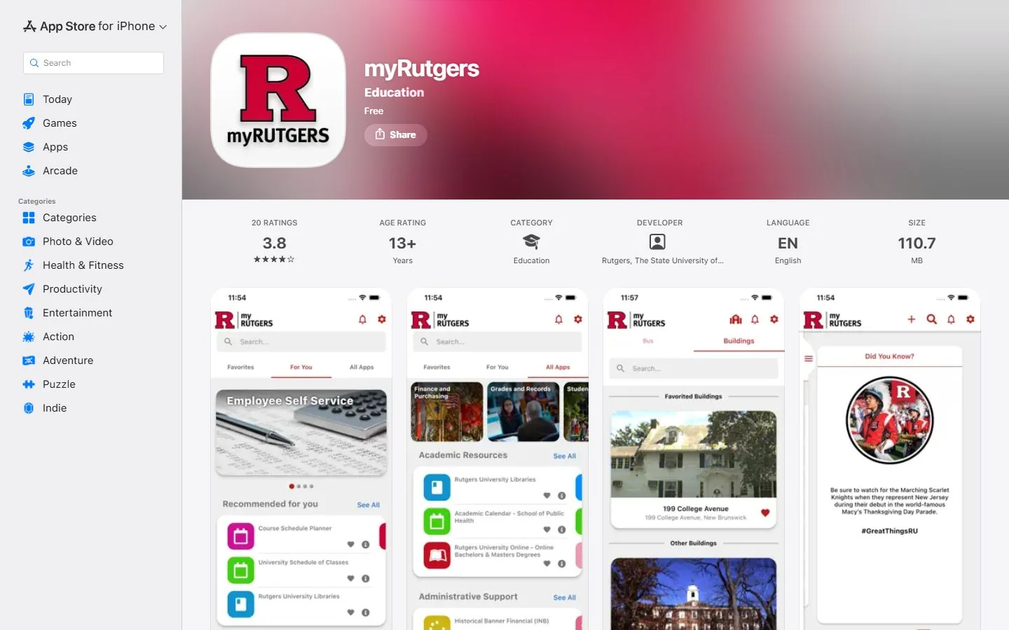 Rutgers University-New Brunswick · Official myRutgers app listing (US)