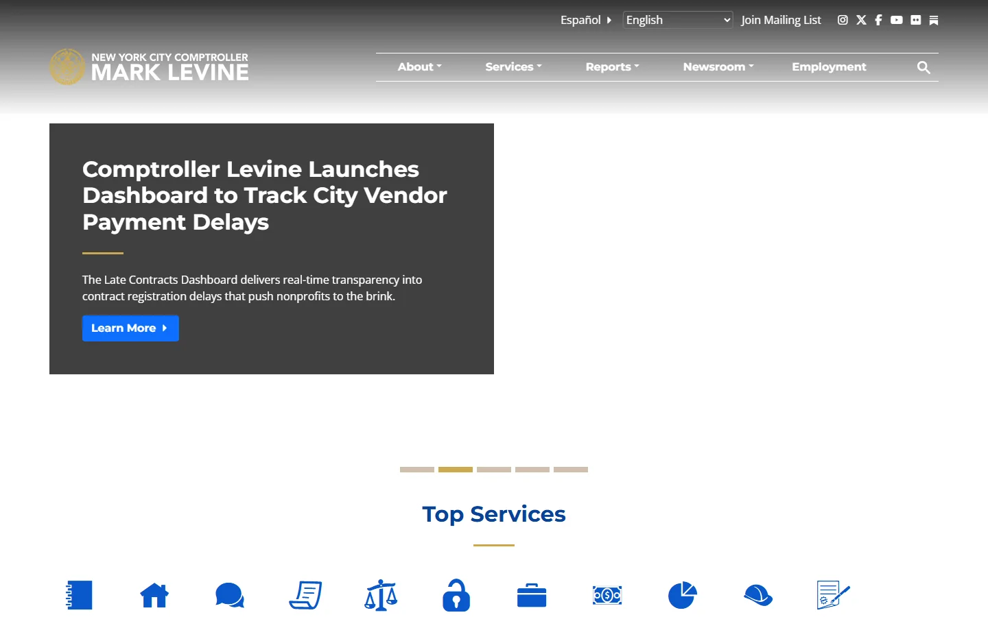 NYC Comptroller · Website screenshot