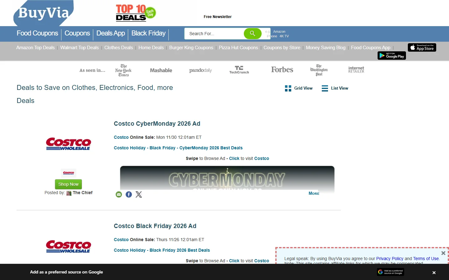 BuyVia · Website screenshot