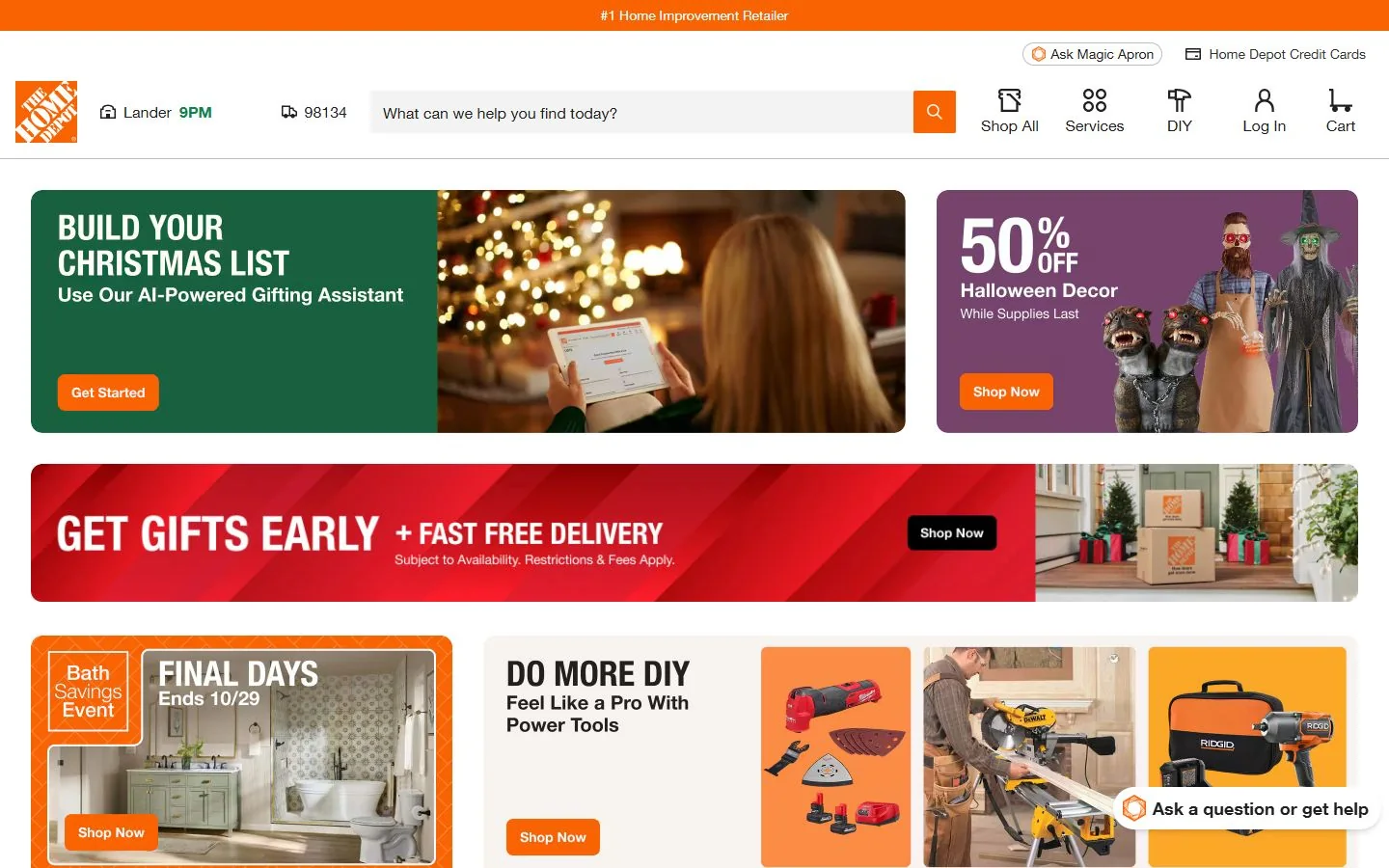 The Home Depot · Website screenshot