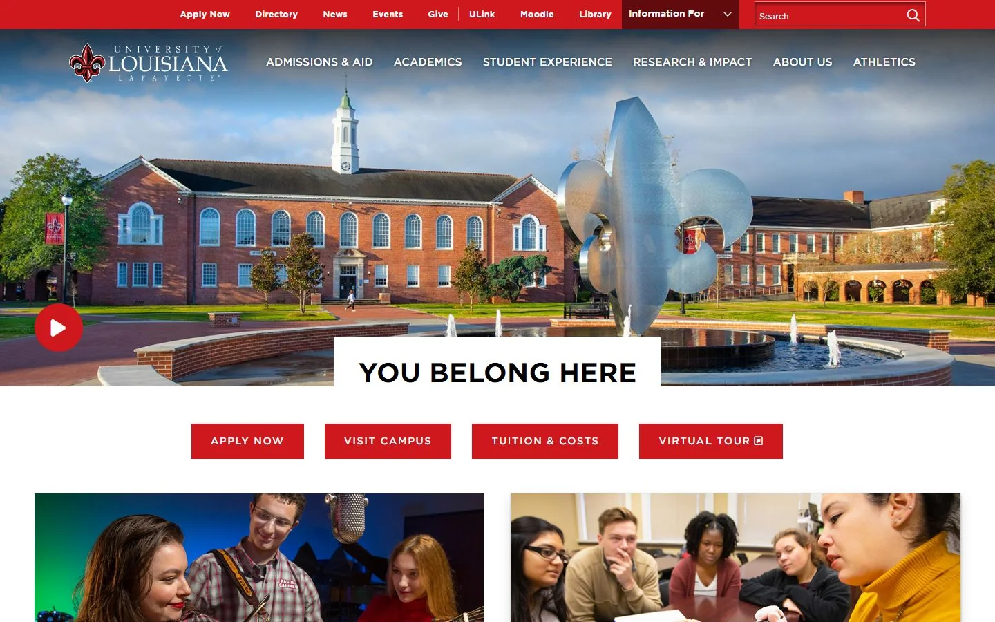 University of Louisiana at Lafayette · Official website