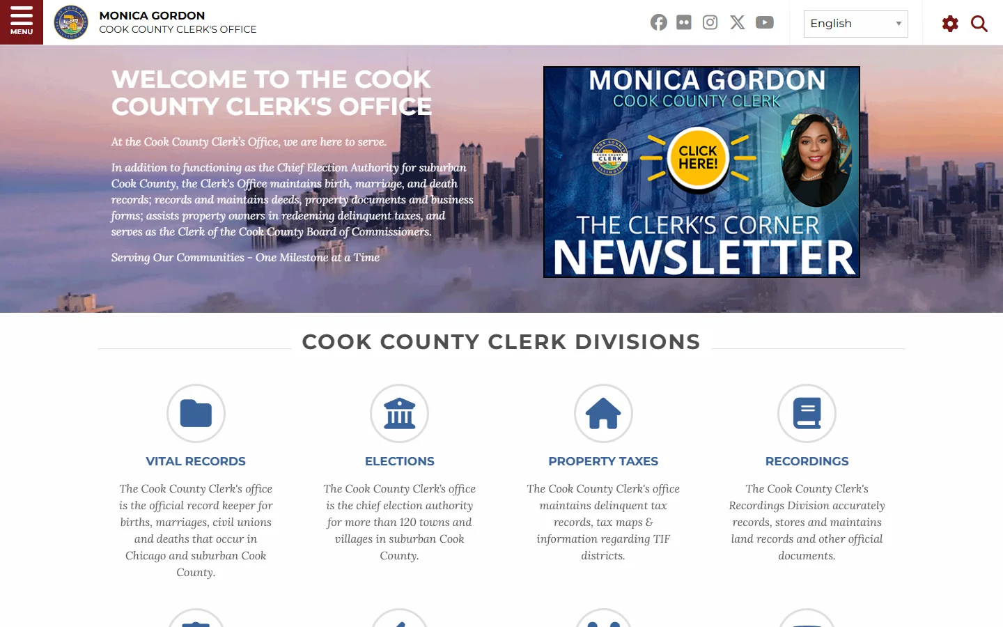 Cook County Clerk · Website screenshot