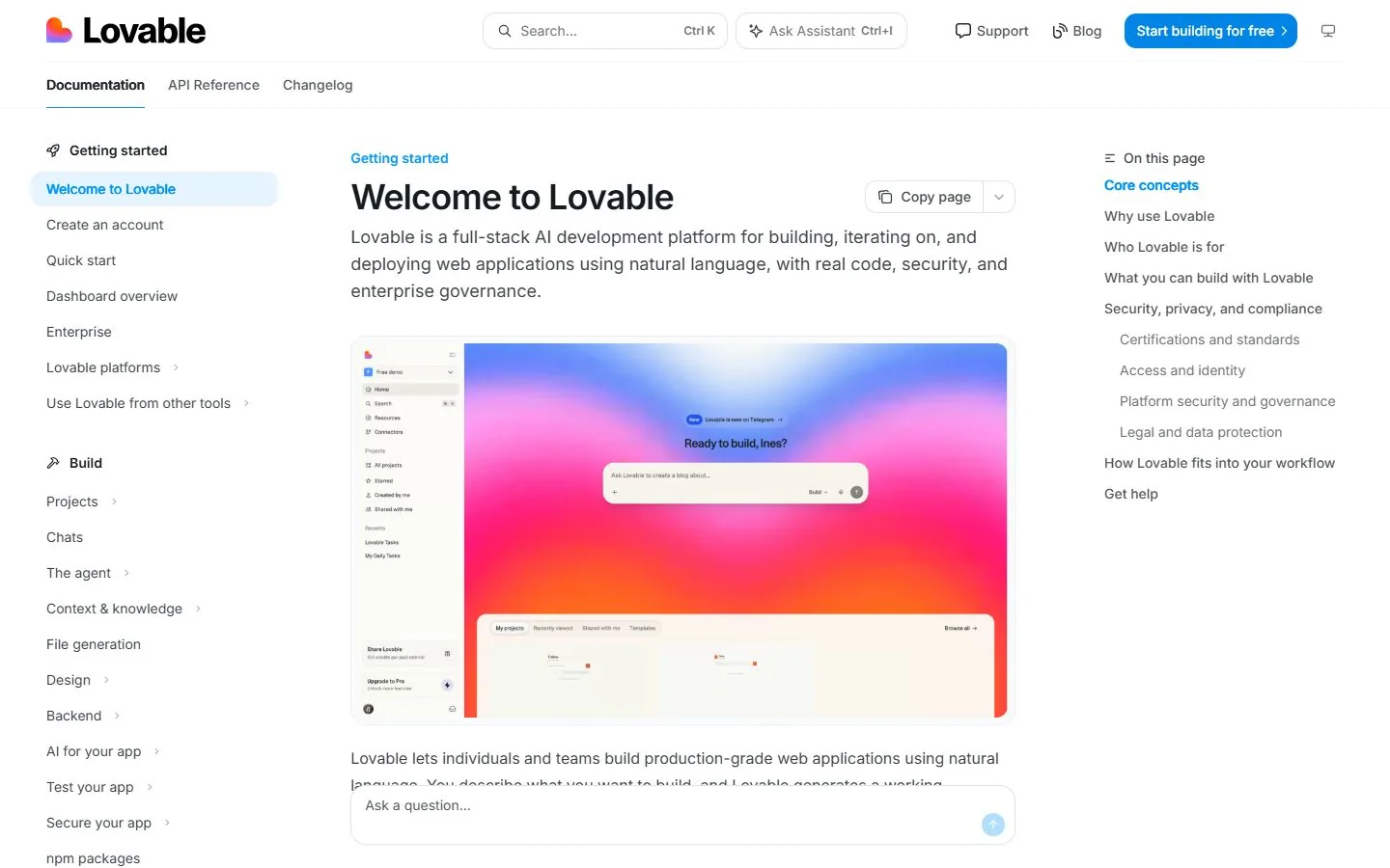 Lovable · Website screenshot