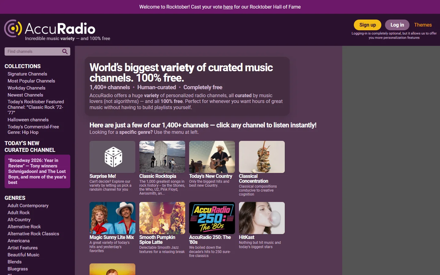AccuRadio · Website screenshot