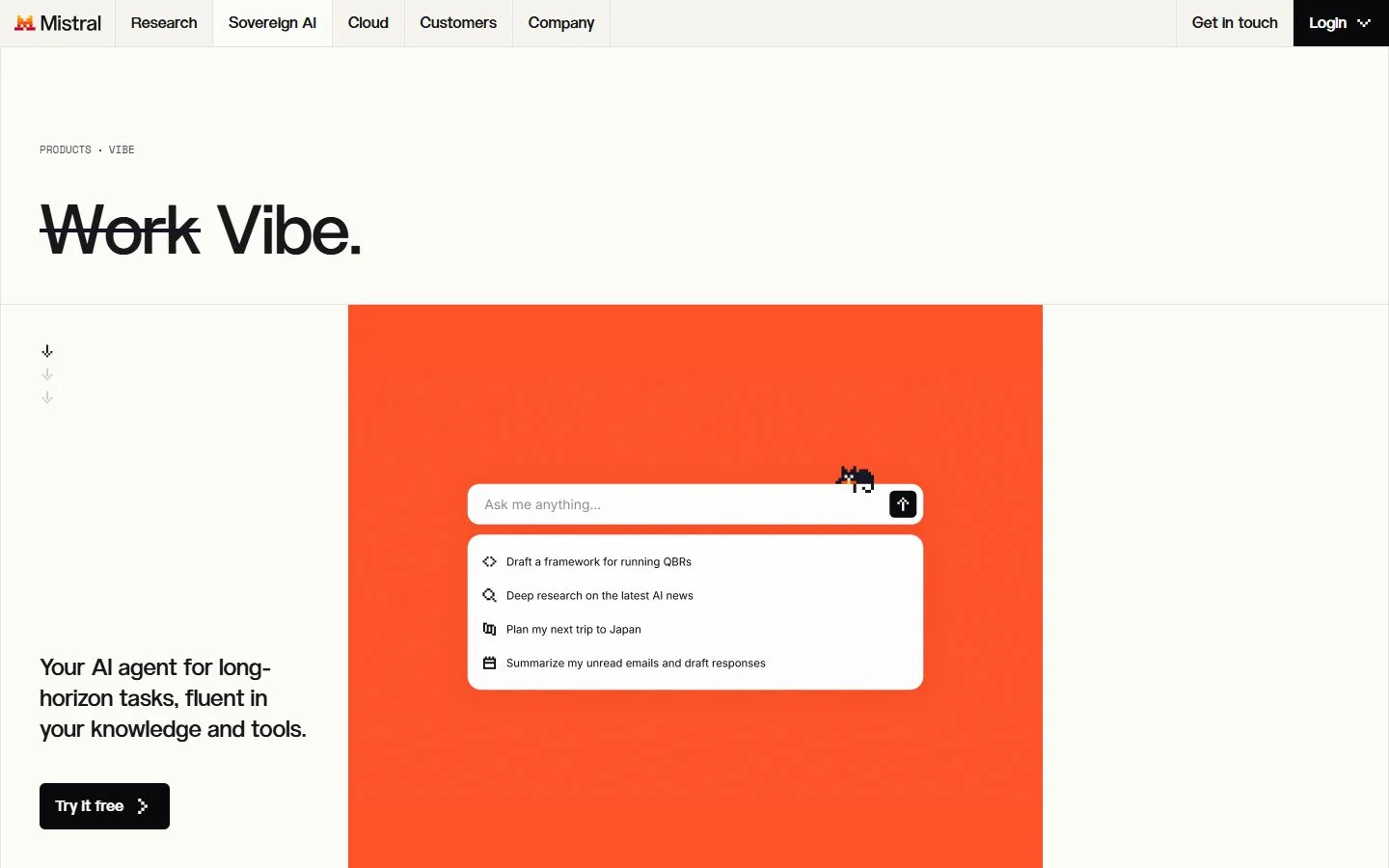 Mistral Vibe · Website screenshot