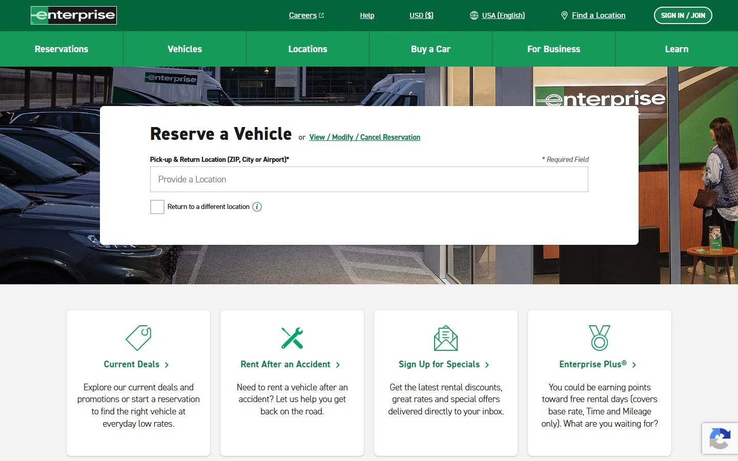 Enterprise — Official website screenshot