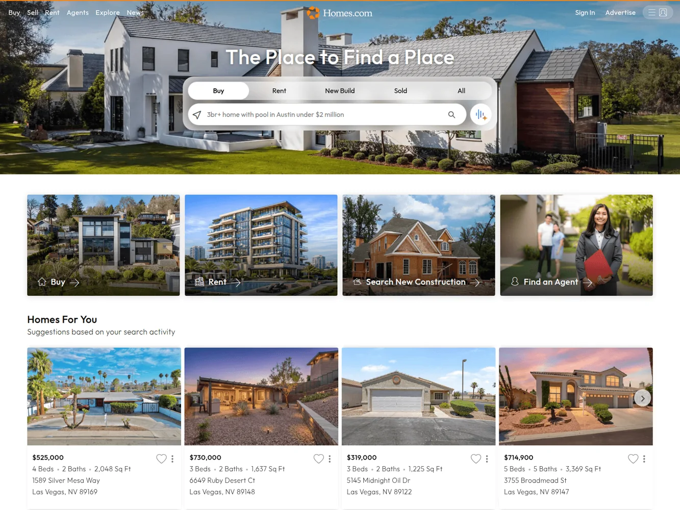 Homes.com · Website screenshot