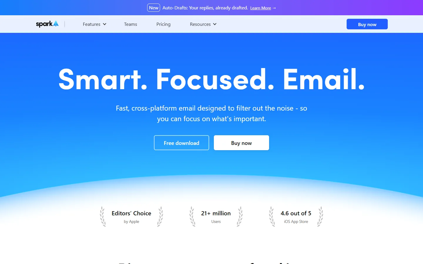Spark Mail · Website screenshot