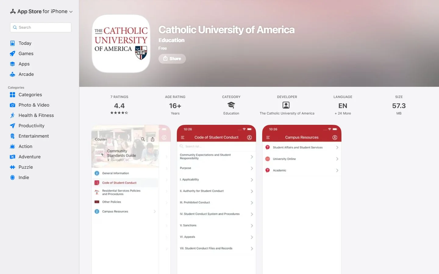 The Catholic University of America · Official Catholic University of America app listing (US)