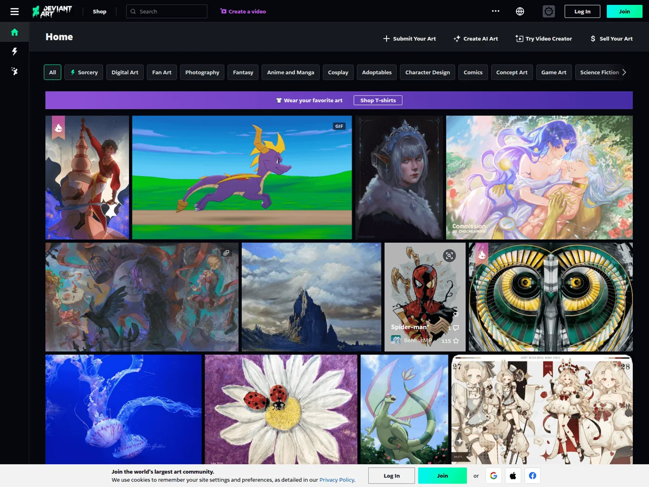 DeviantArt · Website screenshot