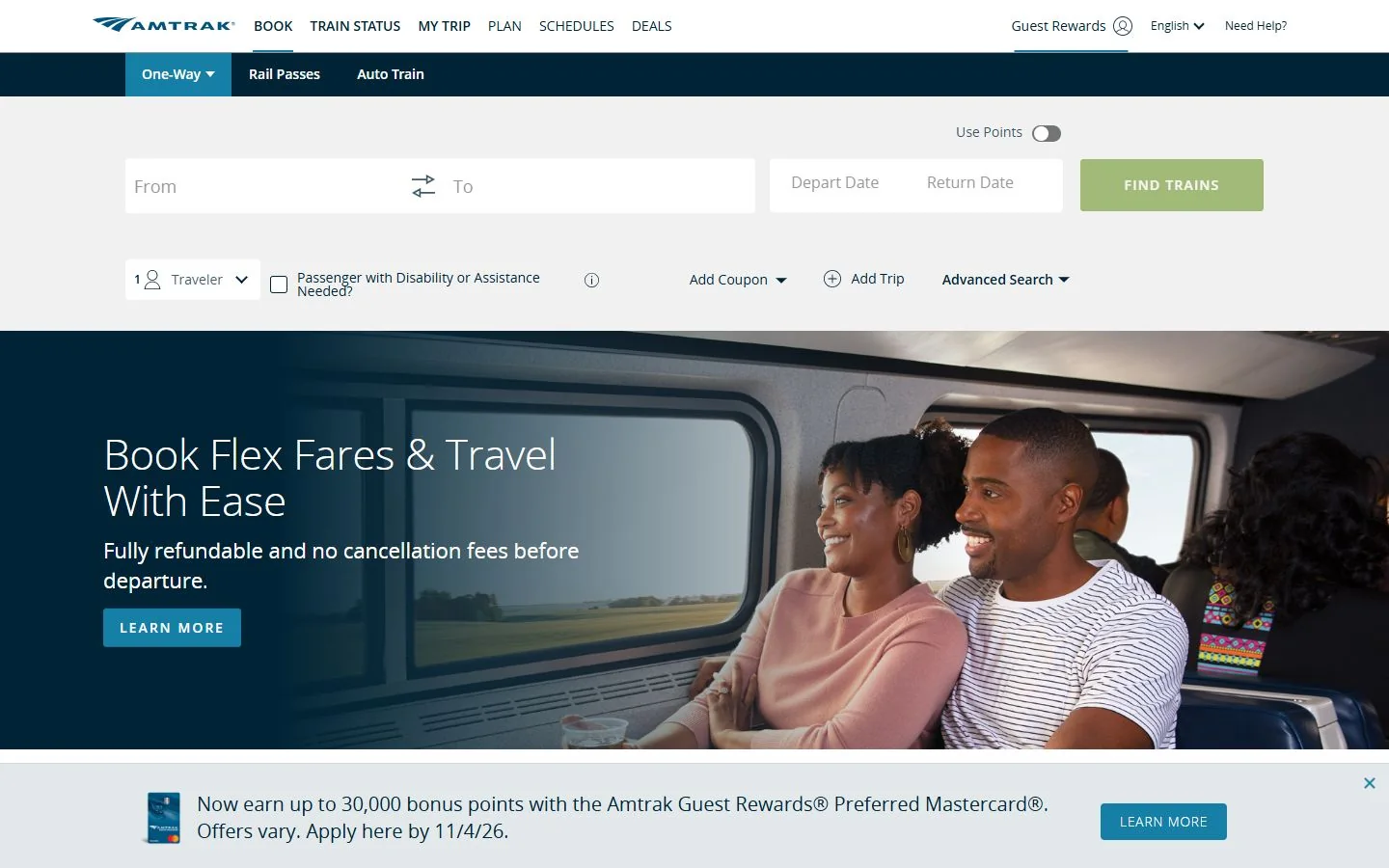 Amtrak · Website screenshot