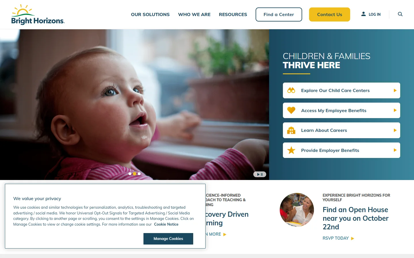 Bright Horizons · Website screenshot