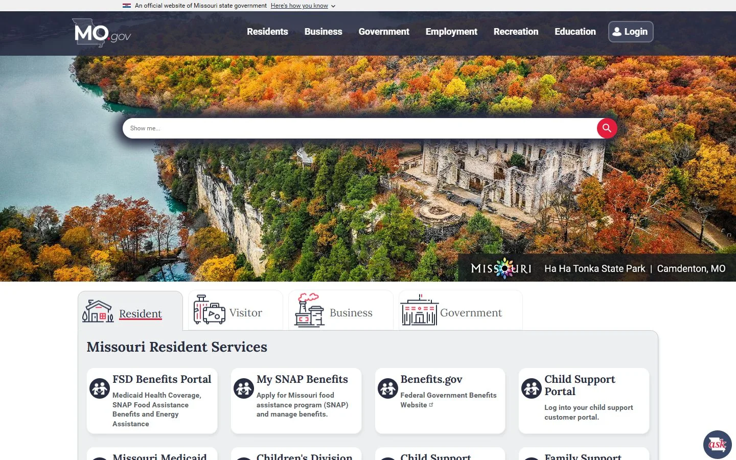 Missouri · Website screenshot