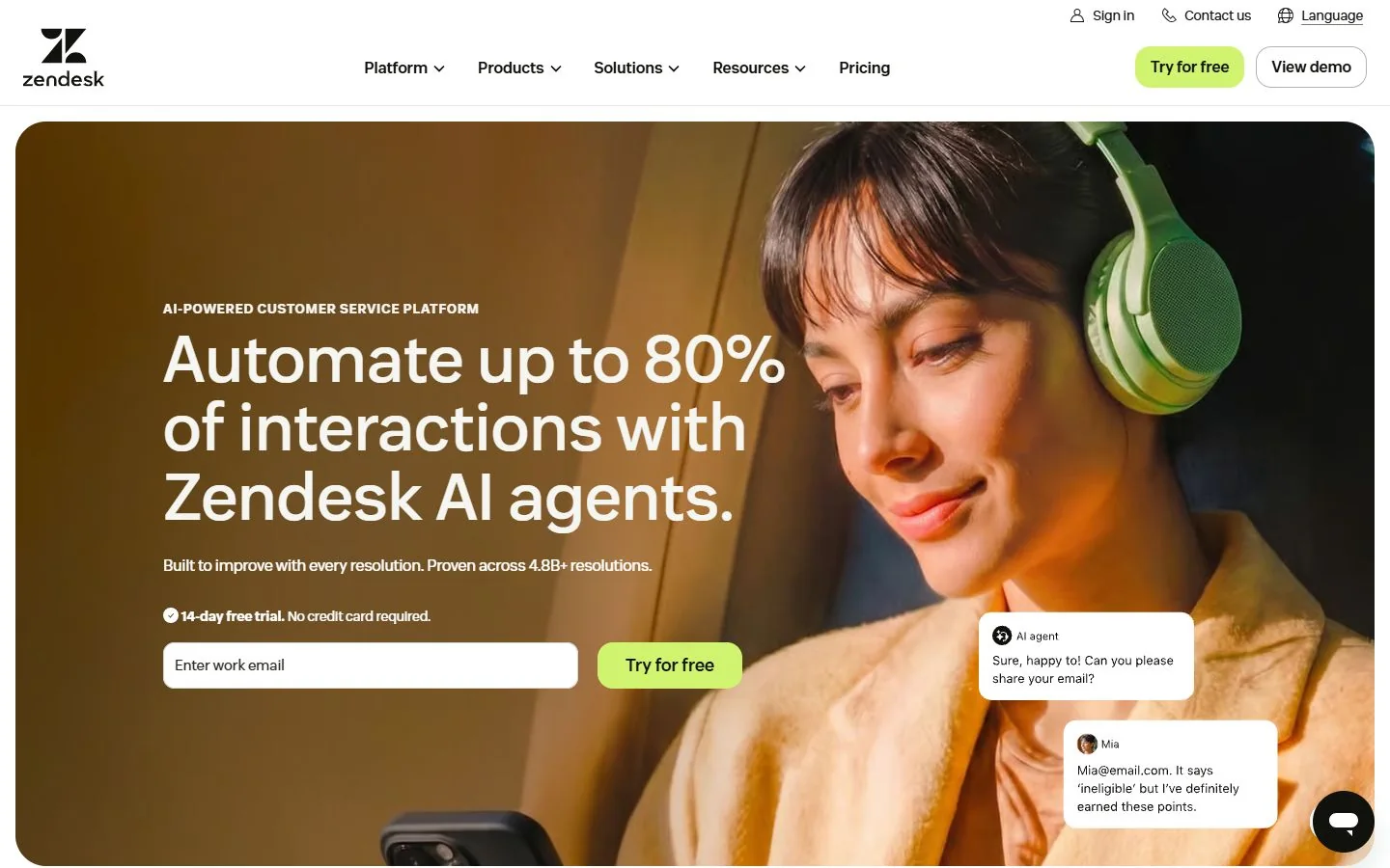 Zendesk · Website screenshot